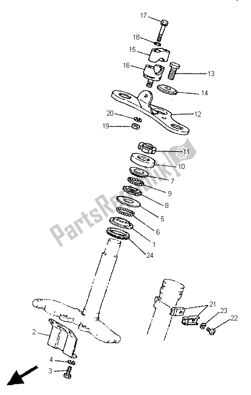 Todas as partes de Direção do Yamaha PW 80 1997