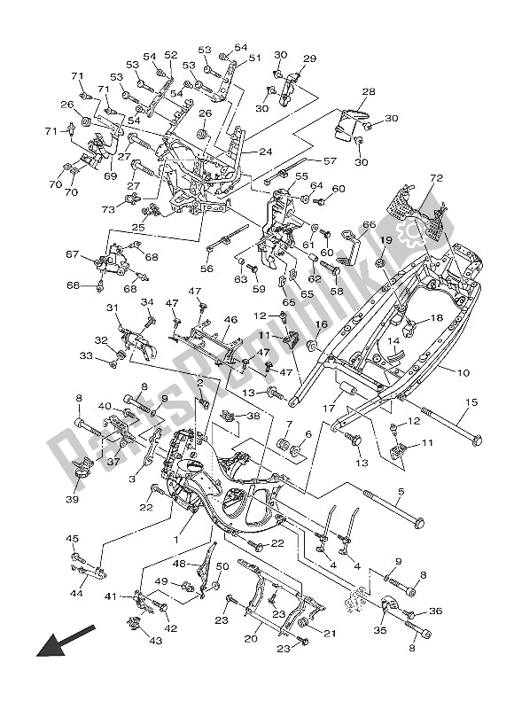 All parts for the Frame of the Yamaha XP 500 2016