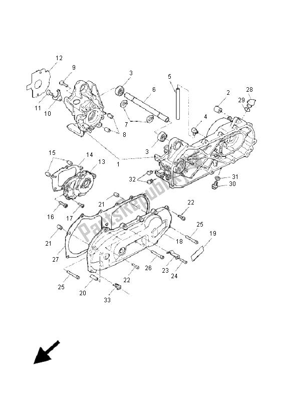 All parts for the Crankcase of the Yamaha YQ 50R Aerox 2008