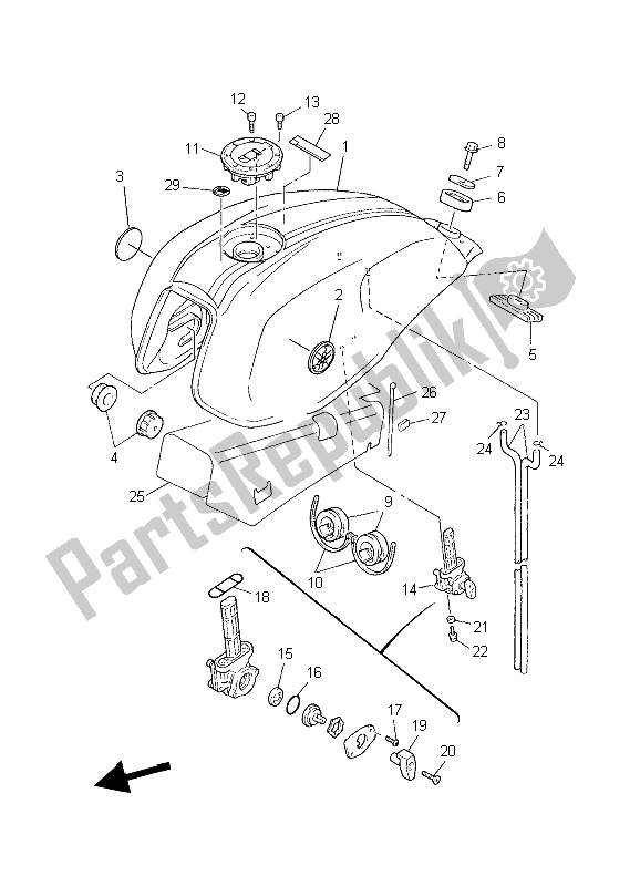 Tutte le parti per il Serbatoio Di Carburante del Yamaha XJR 1300 2006