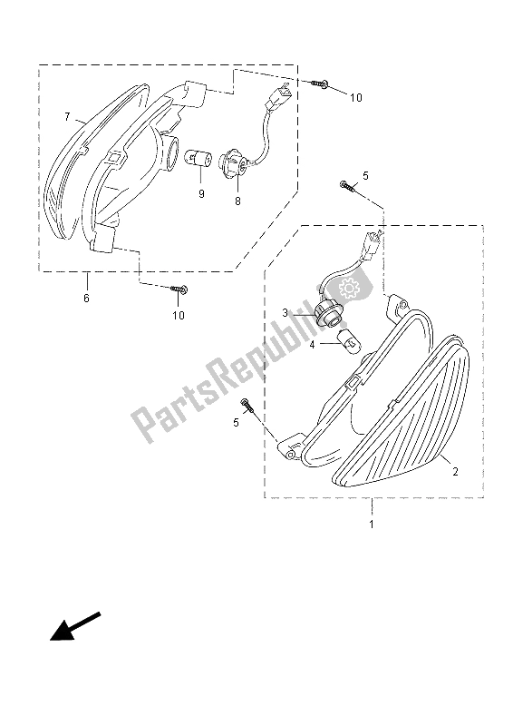 Todas las partes para Luz Intermitente de Yamaha YN 50 2015