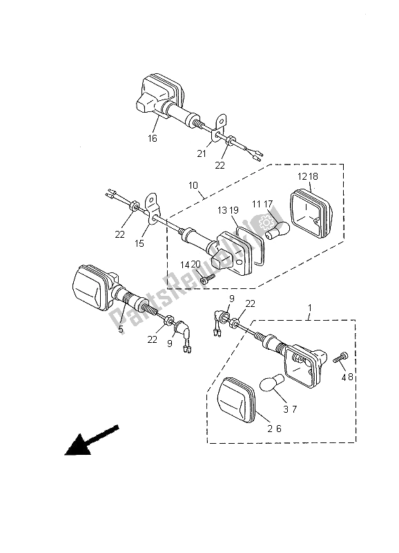 Wszystkie części do ? Wiat? O Migacza Yamaha SR 125 2000