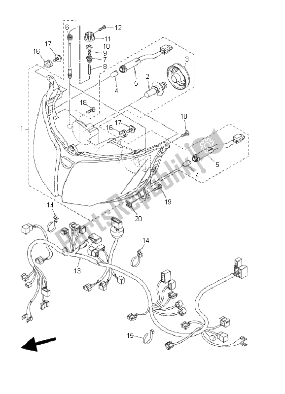 Tutte le parti per il Faro del Yamaha FJR 1300A 2006