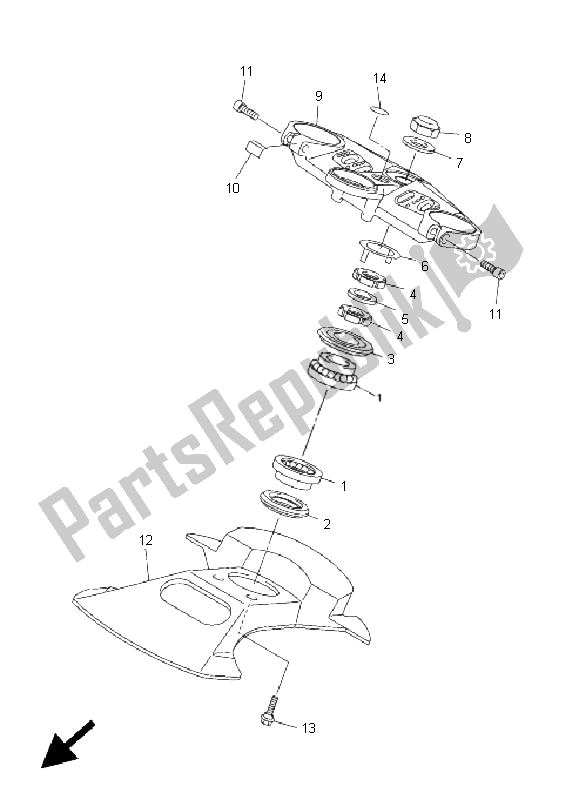 All parts for the Steering of the Yamaha FJR 1300A 2011