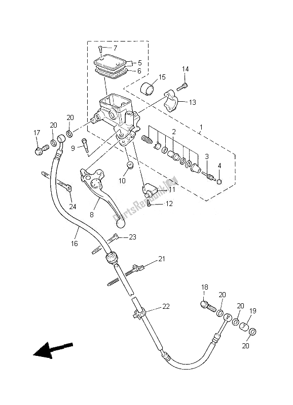 All parts for the Front Master Cylinder 2 of the Yamaha XJR 1300 2010