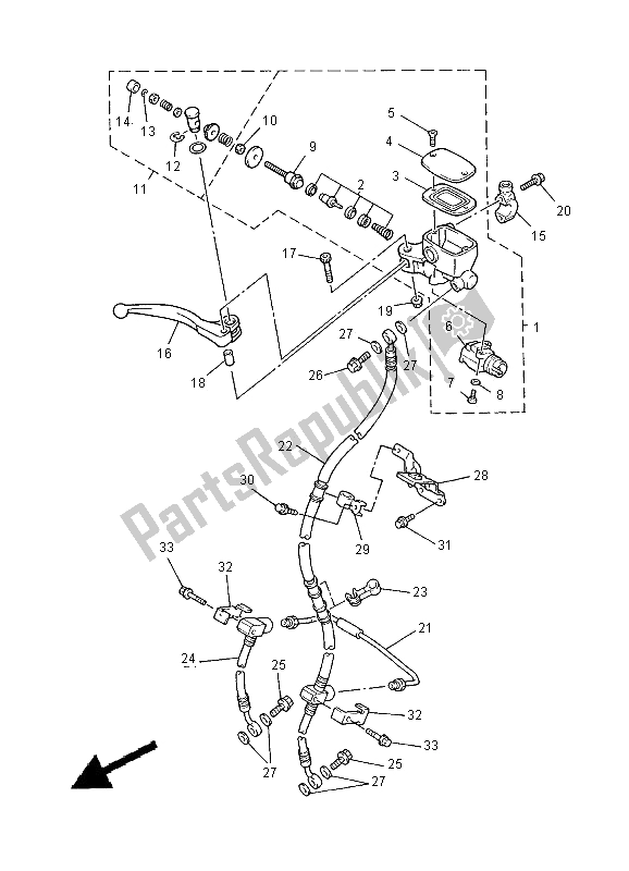 Wszystkie części do Przedni Cylinder G?ówny Yamaha XJ 900S Diversion 2000