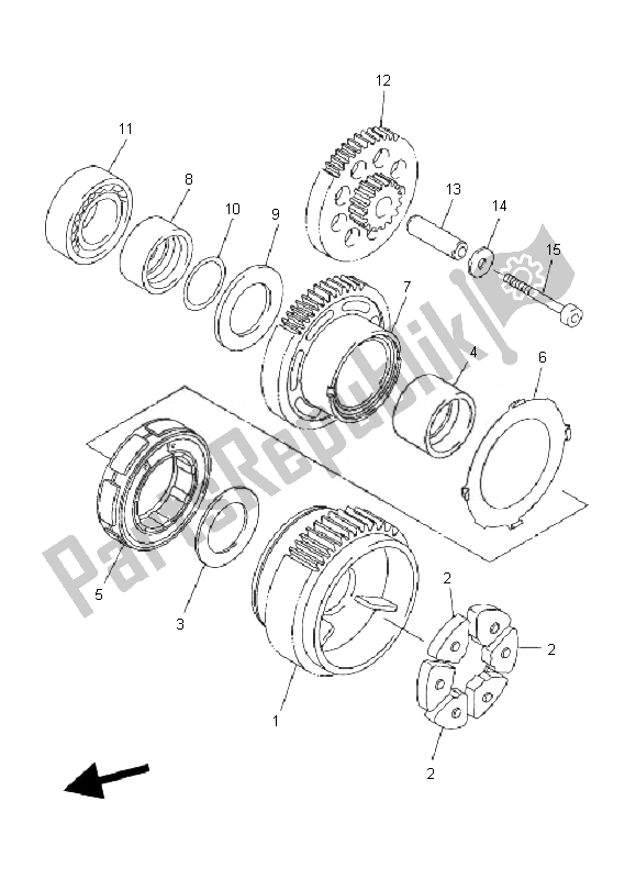 All parts for the Starter of the Yamaha FZ1 N Fazer 1000 2007