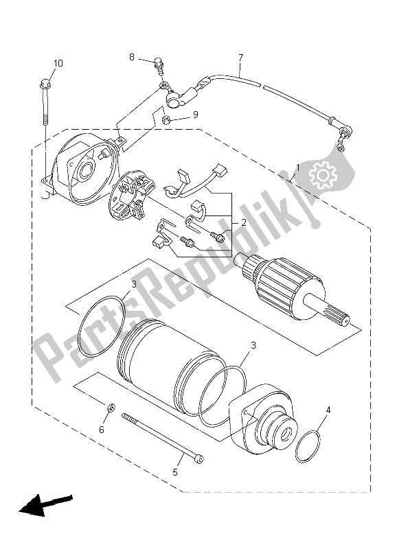 Toutes les pièces pour le Demarreur du Yamaha YZF R1 1000 2004