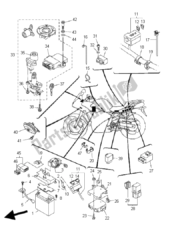 Toutes les pièces pour le électrique 2 du Yamaha FZ6 Sahg 600 2007