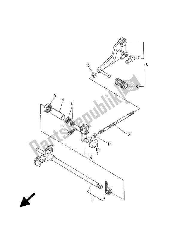 Toutes les pièces pour le Arbre De Changement du Yamaha FZS 600S Fazer 2001