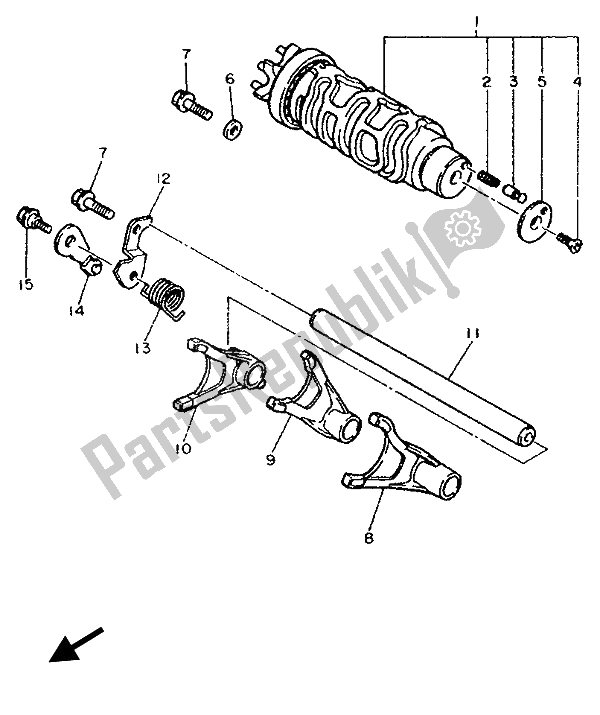 Toutes les pièces pour le Came Et Fourchette De Changement De Vitesse du Yamaha GTS 1000 1993