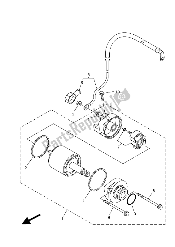 All parts for the Starting Motor of the Yamaha MT-07 A 700 2015