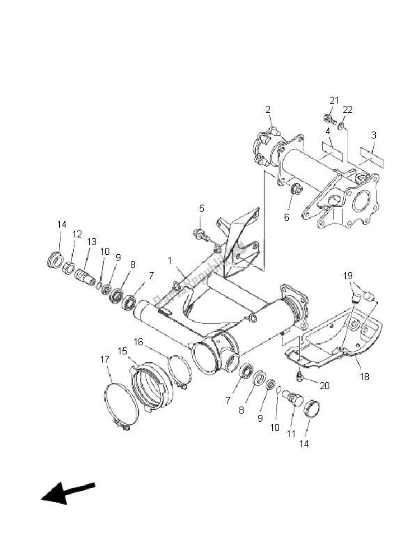 Tutte le parti per il Braccio Posteriore del Yamaha YFM 250B BIG Bear 2008