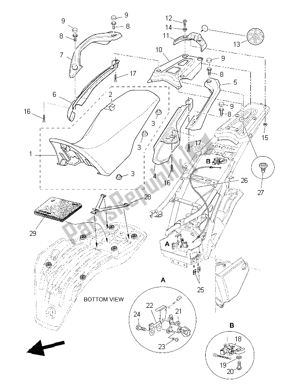 All parts for the Seat of the Yamaha XT 660Z Tenere 2009