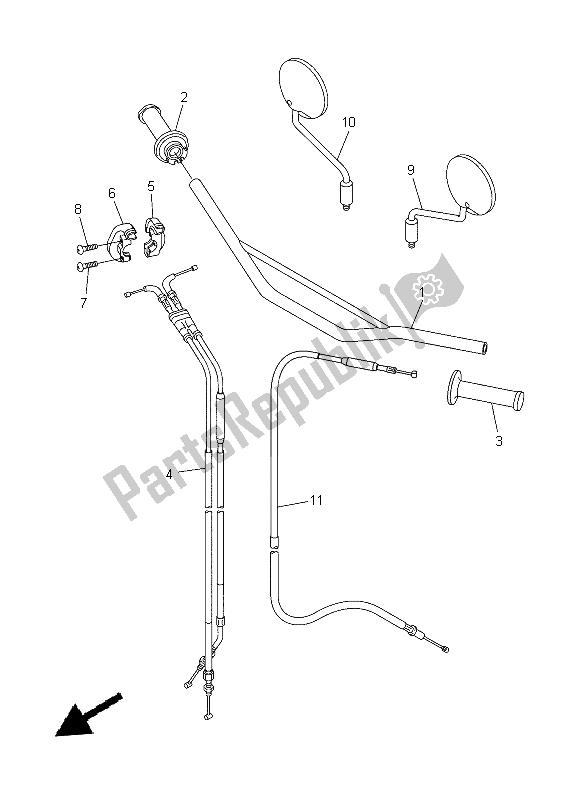 Alle onderdelen voor de Stuurhendel En Kabel van de Yamaha WR 250R 2015