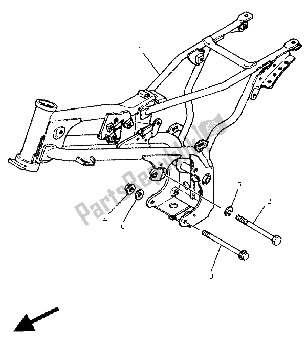 Tutte le parti per il Telaio del Yamaha PW 80 1999