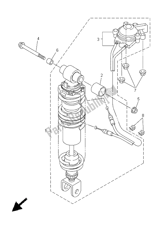 All parts for the Rear Suspension of the Yamaha FJR 1300A 2005