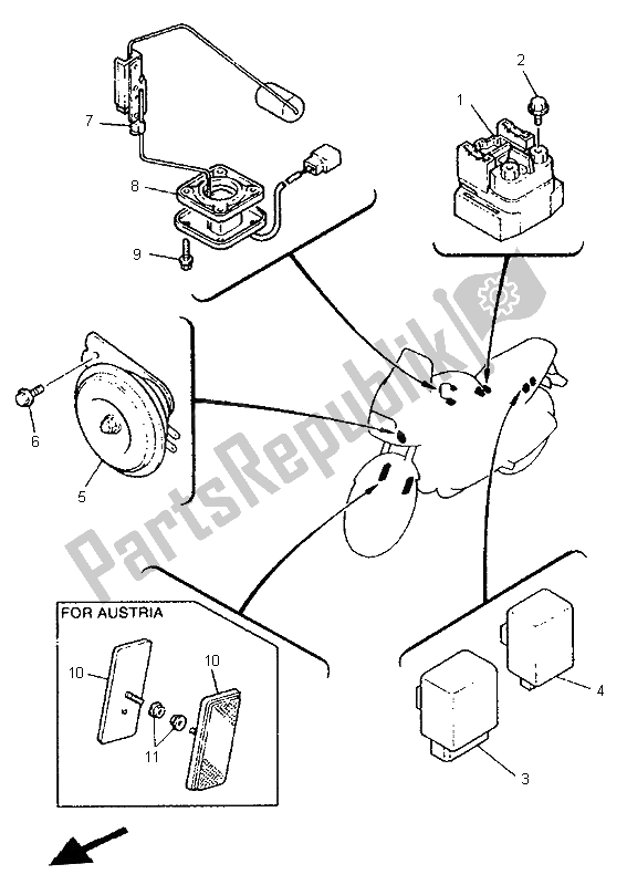 All parts for the Electrical 1 of the Yamaha XJ 900S Diversion 1996