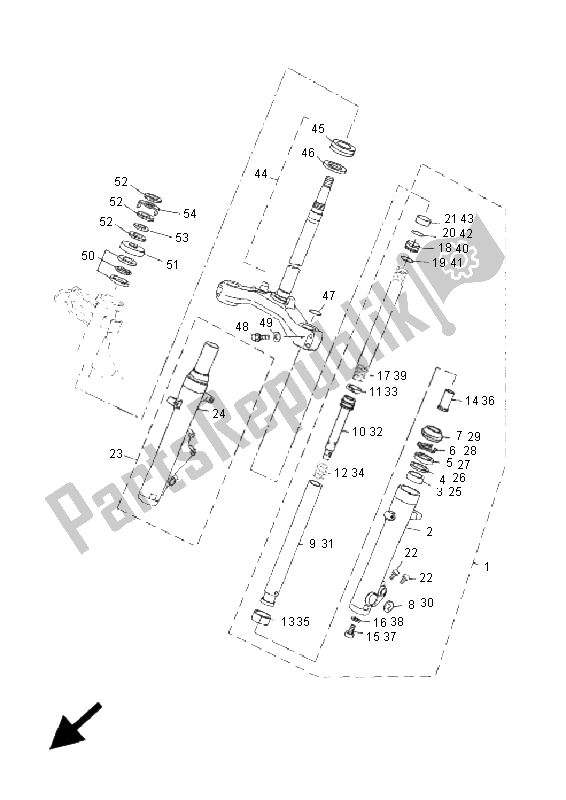 All parts for the Steering of the Yamaha YP 250R X MAX 2006