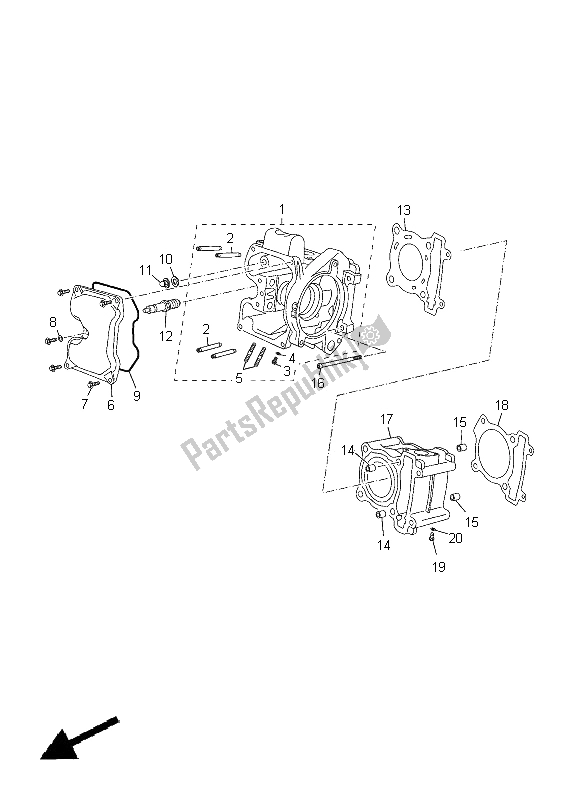 Wszystkie części do Cylinder Yamaha YP 125R 2014