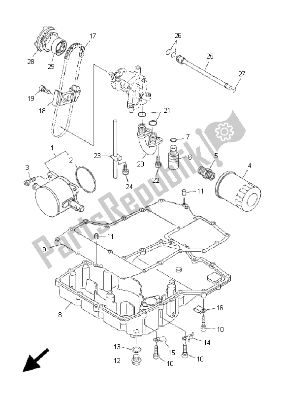 All parts for the Oil Cooler of the Yamaha FJR 1300 2001