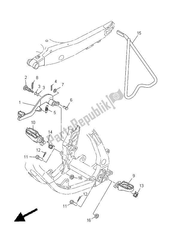 Tutte le parti per il Stand E Poggiapiedi del Yamaha YZ 250 2012