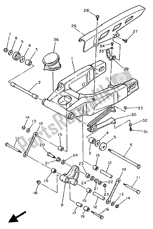 Todas las partes para Brazo Trasero de Yamaha XV 535 Virago 1994