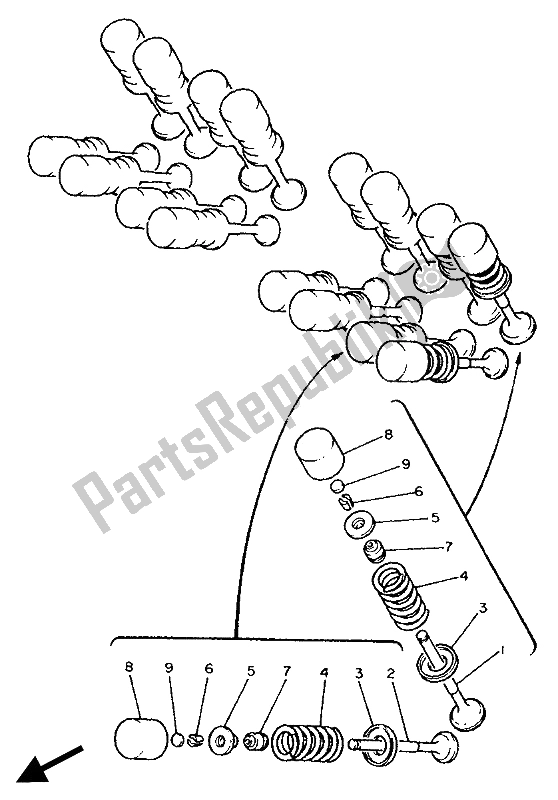 Toutes les pièces pour le Soupape du Yamaha FZR 600R 1994