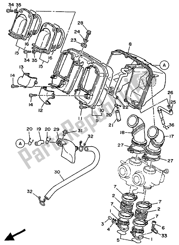 Toutes les pièces pour le Admission du Yamaha XTZ 750 Supertenere 1990