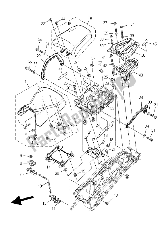 Todas las partes para Asiento de Yamaha XT 1200Z 2010