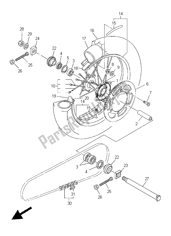 Todas las partes para Rueda Trasera de Yamaha YZ 250F 2014