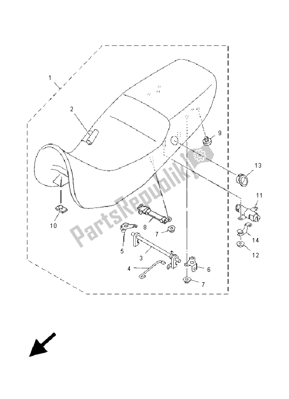 All parts for the Seat of the Yamaha TDM 850 2001