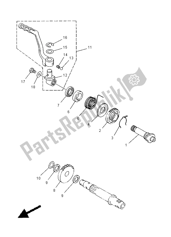 All parts for the Starter of the Yamaha YZ 80 SW LW 2000