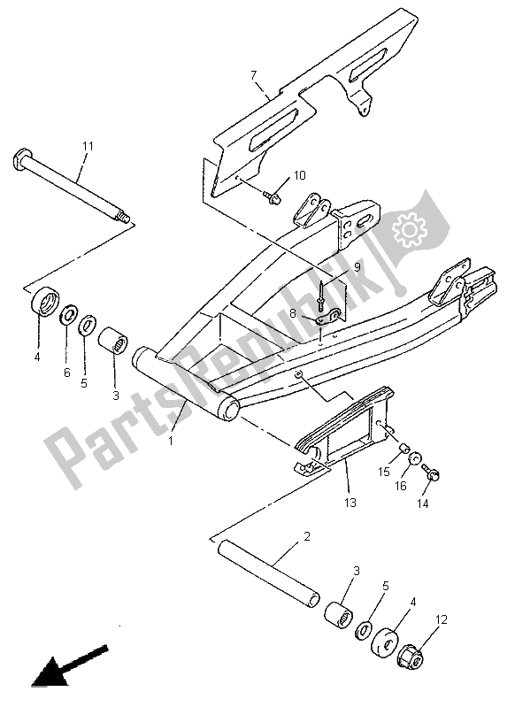 Toutes les pièces pour le Bras Arrière du Yamaha XJR 1200 1998