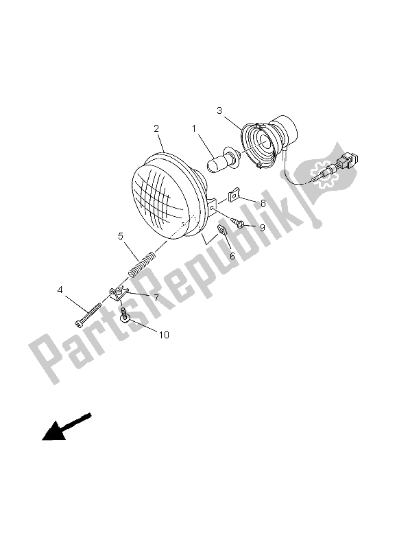 All parts for the Headlight of the Yamaha YFM 400 FA Kodiak Automatic 2002