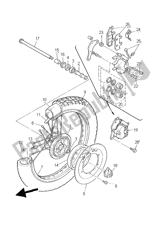 Todas las partes para Rueda Delantera de Yamaha XT 600E 2002