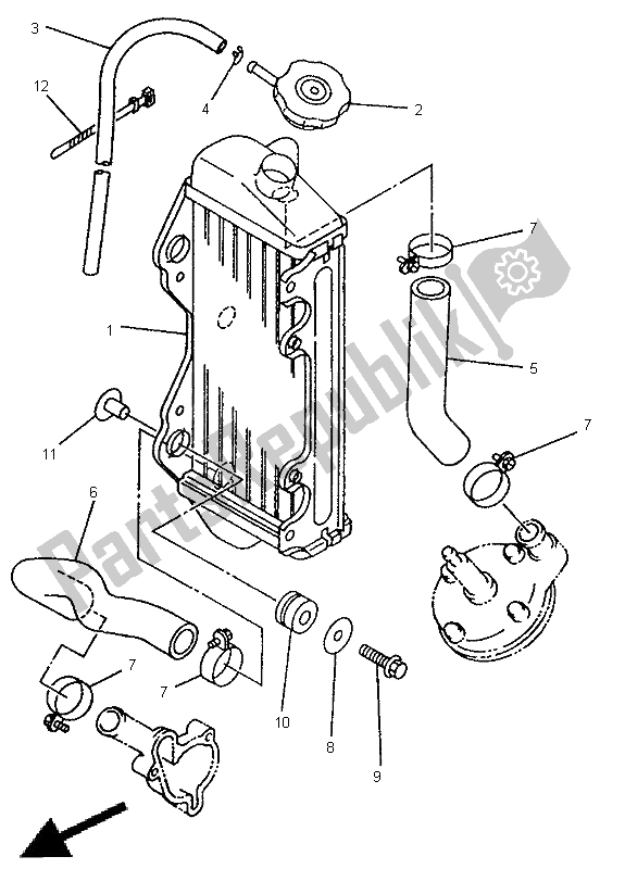 Toutes les pièces pour le Tuyau De Radiateur du Yamaha YZ 80 LW 1999