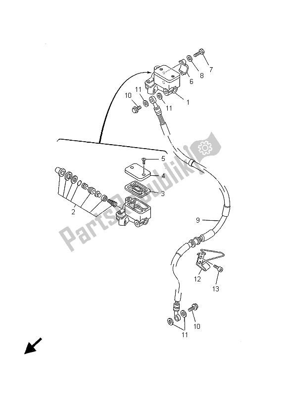 Toutes les pièces pour le Maître-cylindre Avant du Yamaha TW 125 2001