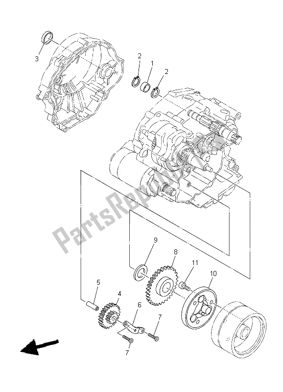 Tutte le parti per il Frizione Di Avviamento del Yamaha YBR 125 ED 2010