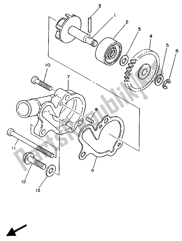 Wszystkie części do Pompa Wodna Yamaha TZR 125 1990