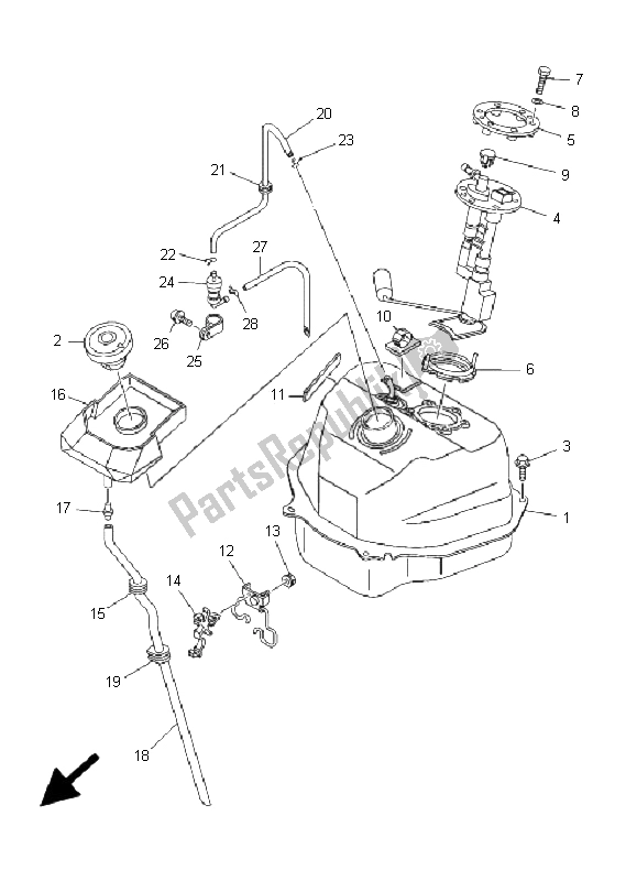 Alle onderdelen voor de Benzinetank van de Yamaha XP 500A T MAX 2006