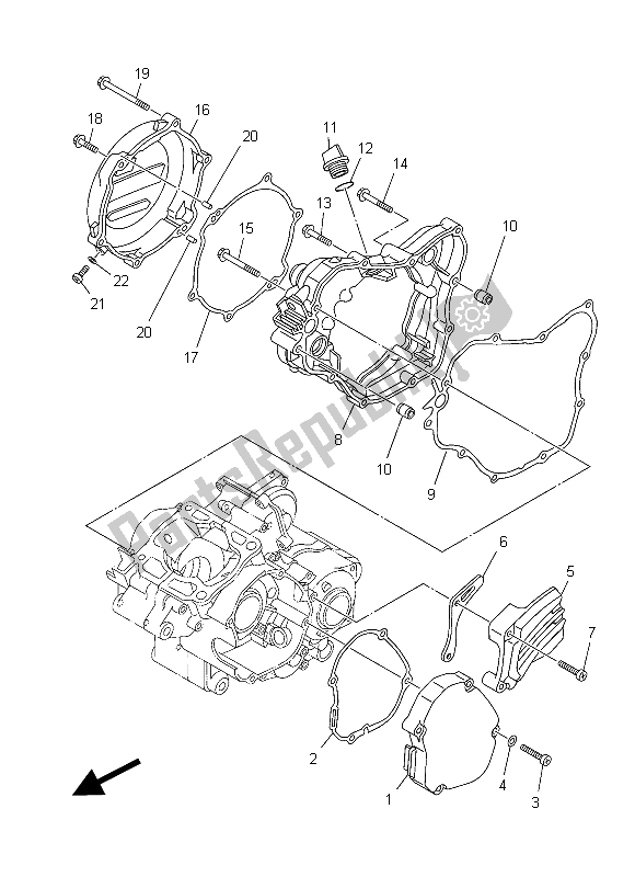 Tutte le parti per il Coperchio Del Carter 1 del Yamaha YZ 125 2015