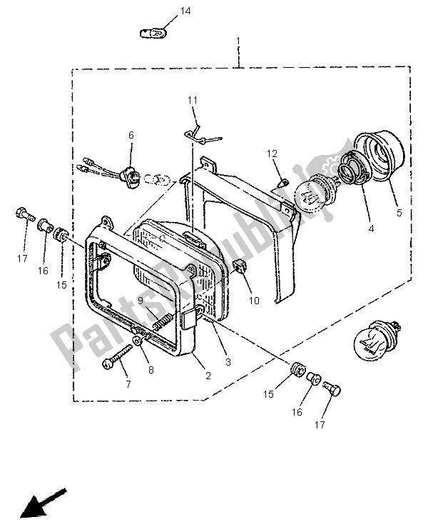 Tutte le parti per il Faro del Yamaha TW 125 1999