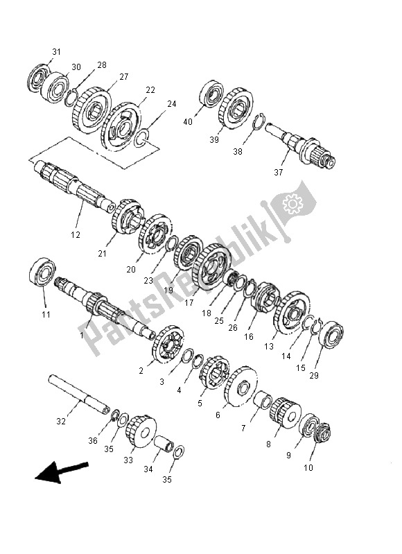 Todas las partes para Transmisión de Yamaha YFM 350 FW Wolverine 4X4 2000