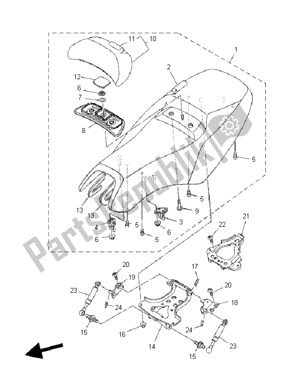 Tutte le parti per il Posto A Sedere del Yamaha XP 500 T MAX 2010