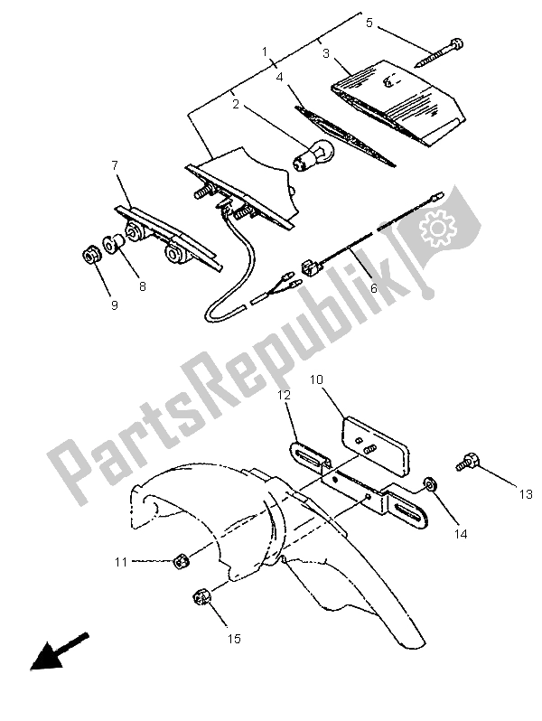 All parts for the Taillight of the Yamaha DT 125R 1997