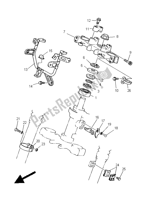 All parts for the Steering of the Yamaha DT 125 RE 1998
