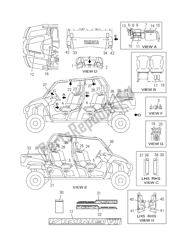 All parts for the Emblem & Label 1 of the Yamaha YXC 700E Viking VI EPS 2015