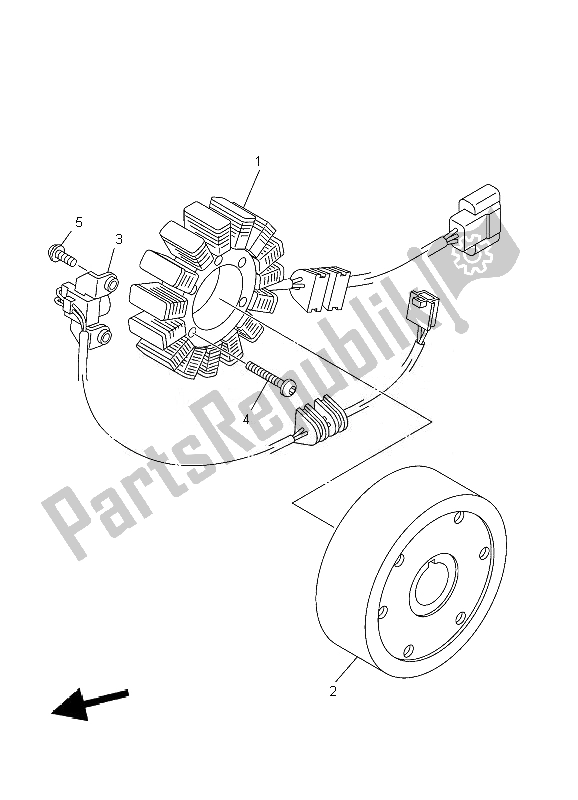 All parts for the Generator of the Yamaha XV 1900A Midnight Star 2007