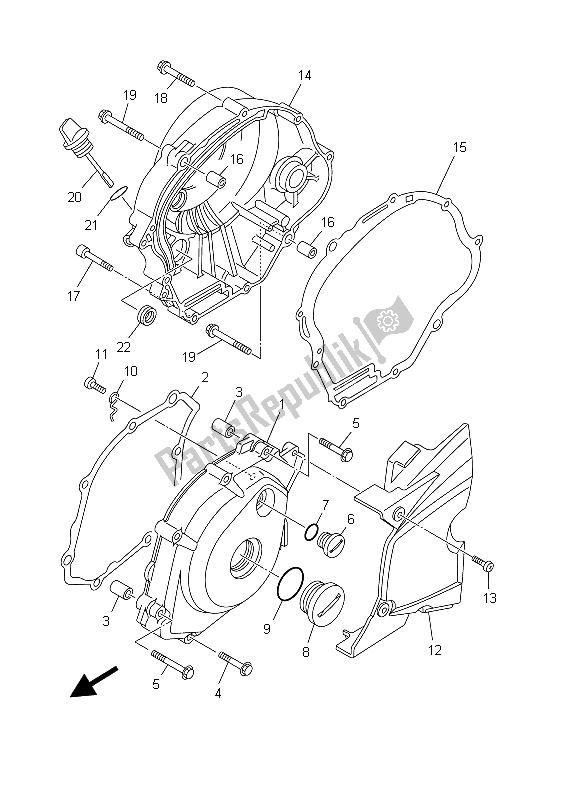 Tutte le parti per il Coperchio Del Carter 1 del Yamaha YBR 125K 2003